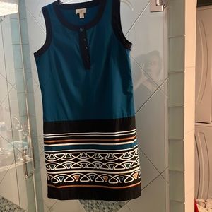 100% Cotton sun dress.  Invisible Zipper on side.  Ann Taylor Loft Size 10.